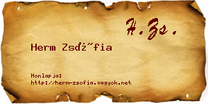Herm Zsófia névjegykártya